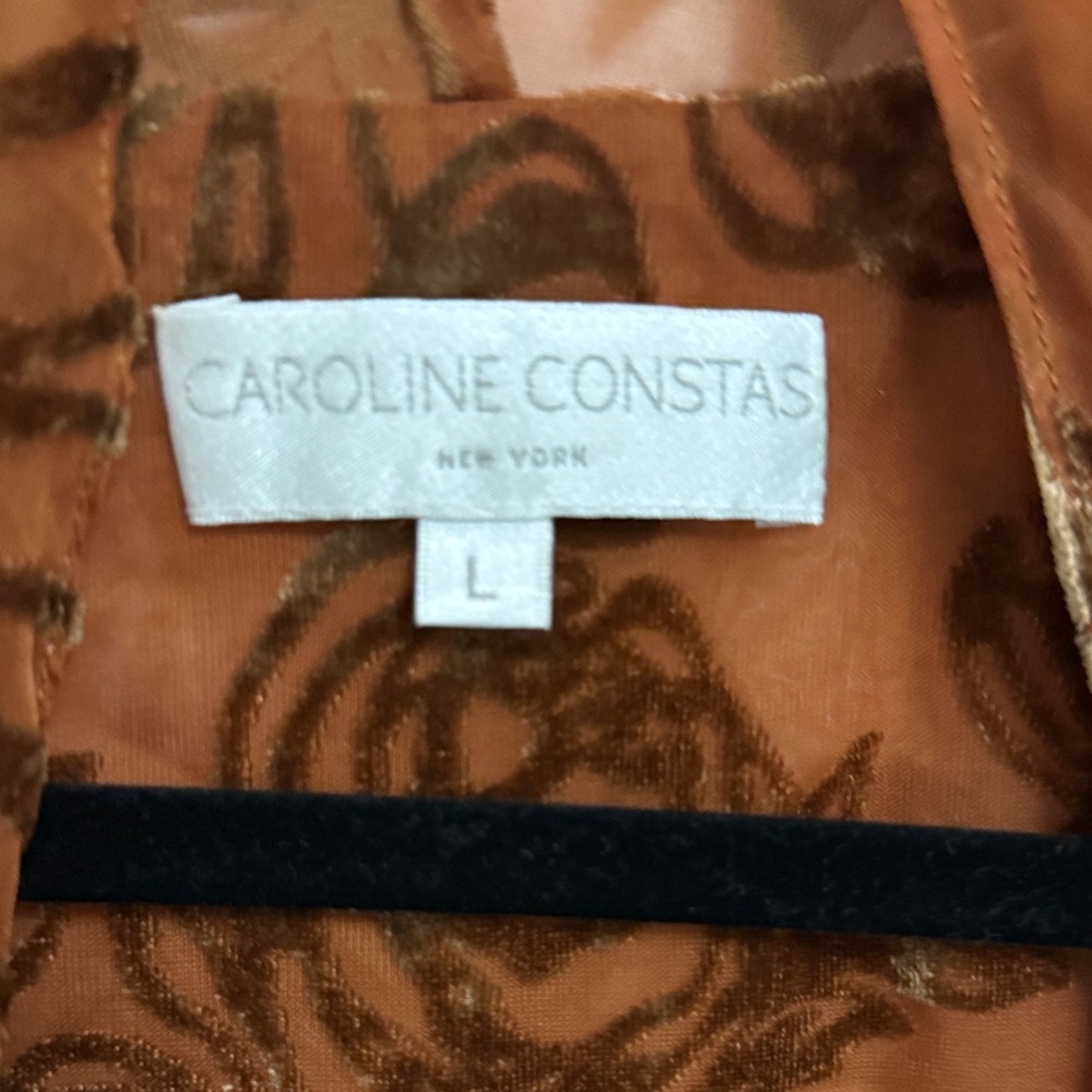 Caroline Constas Rust Floral Blouse - Picture 2 of 7